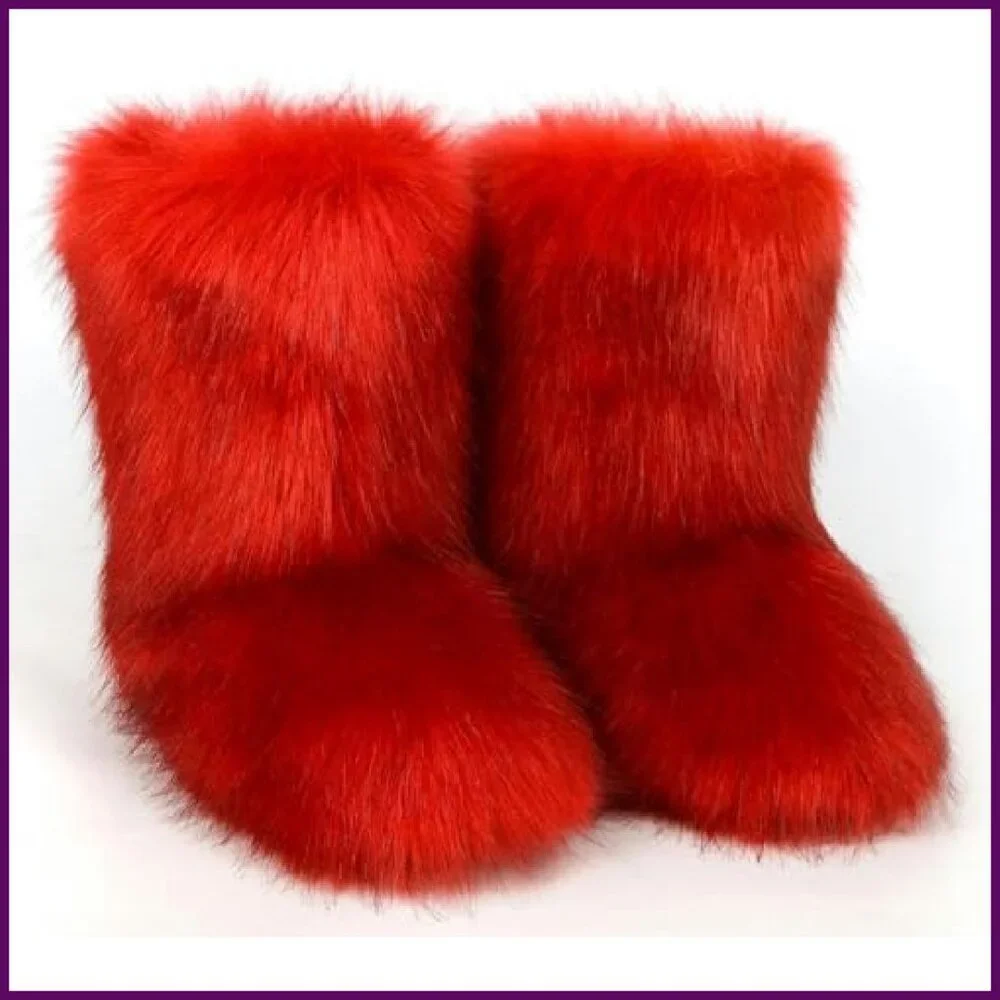 Women's Mid-Calf Snow Boots Faux Fur Lined Flat Winter Booties